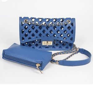 Perforated Shoulder Crossbody Handbag NEW